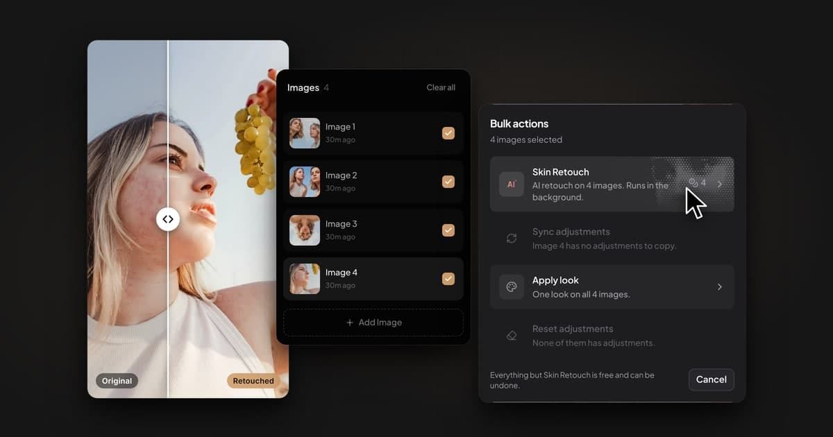Bulk retouch images fast