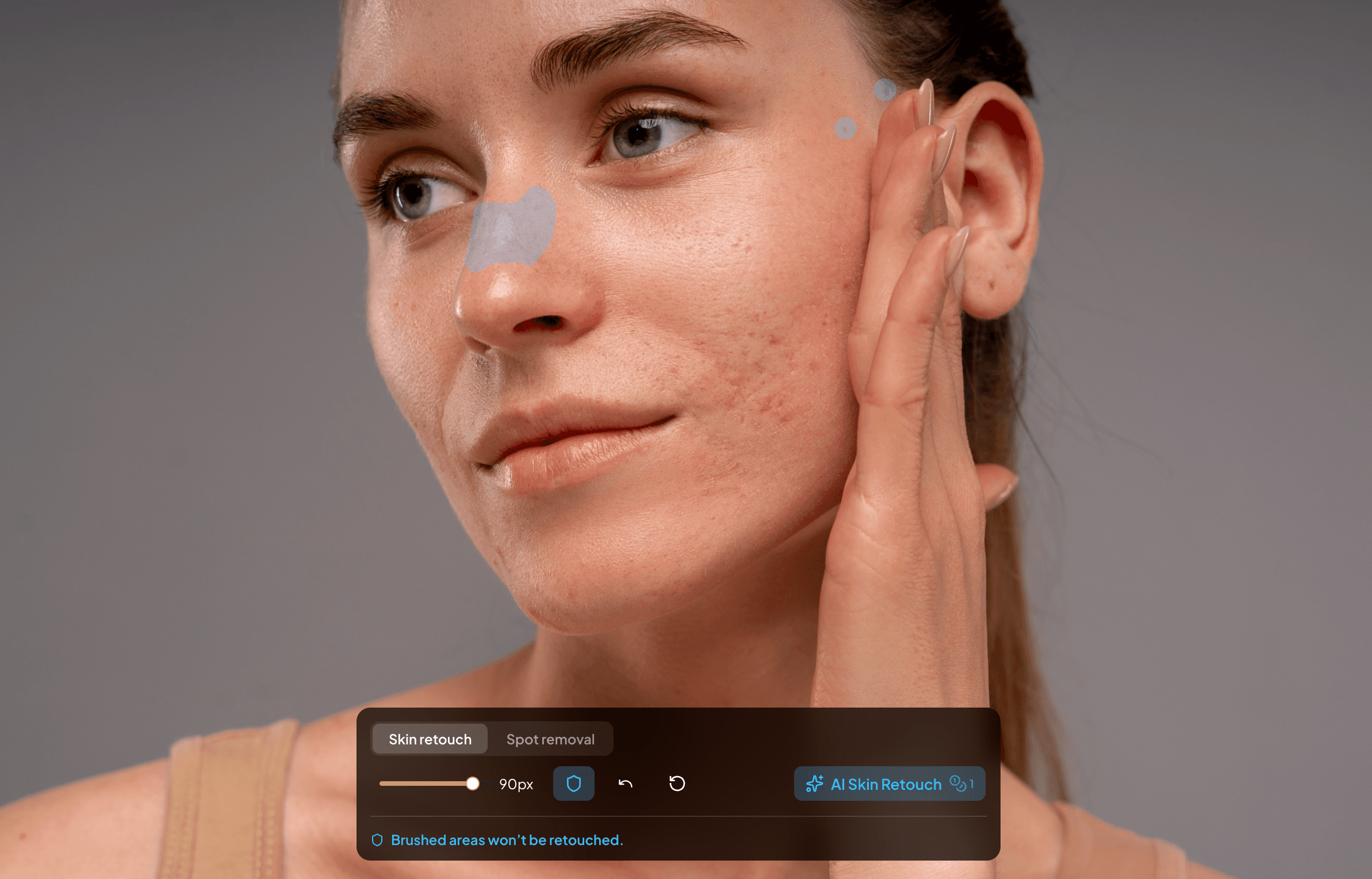 Preserve skin spots with protect brush.